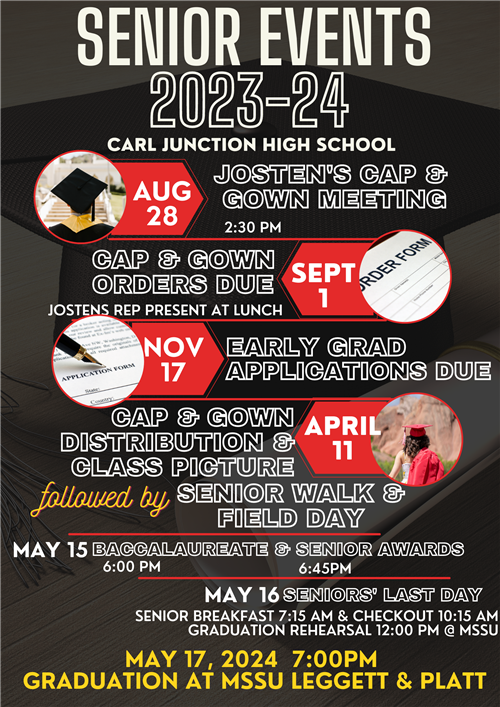 This is an event list for 2024 Seniors.